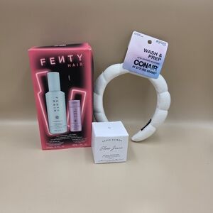 Fenty Hair Styling Set, Glow Juice Refining Mask, Conair Wash Prep Headband